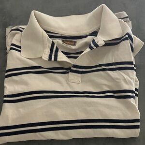 The Foundry Supply Co. Navy Striped Long Sleeve Shirt